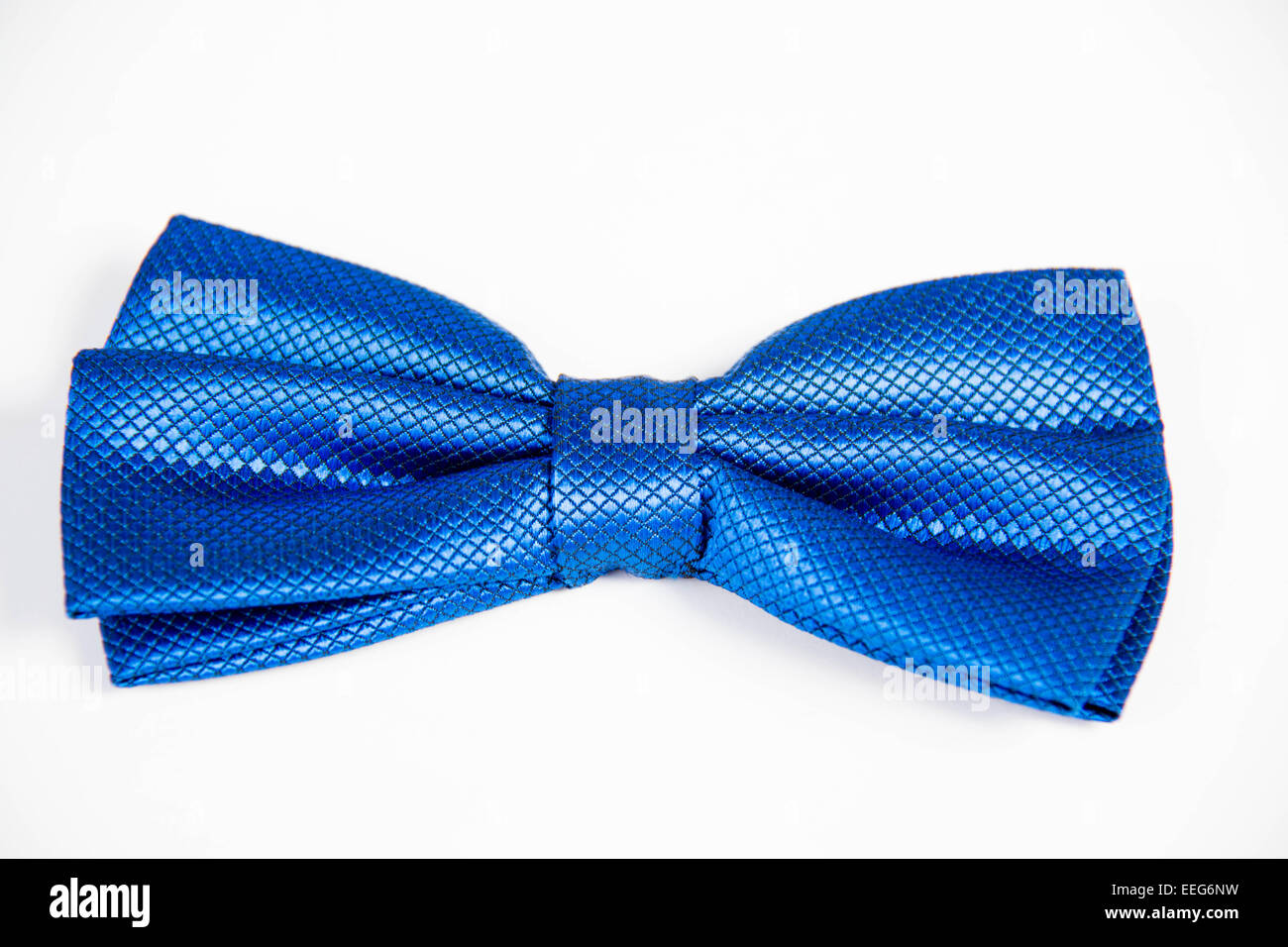 A little boy's blue bow tie. Image isolated on white studio background