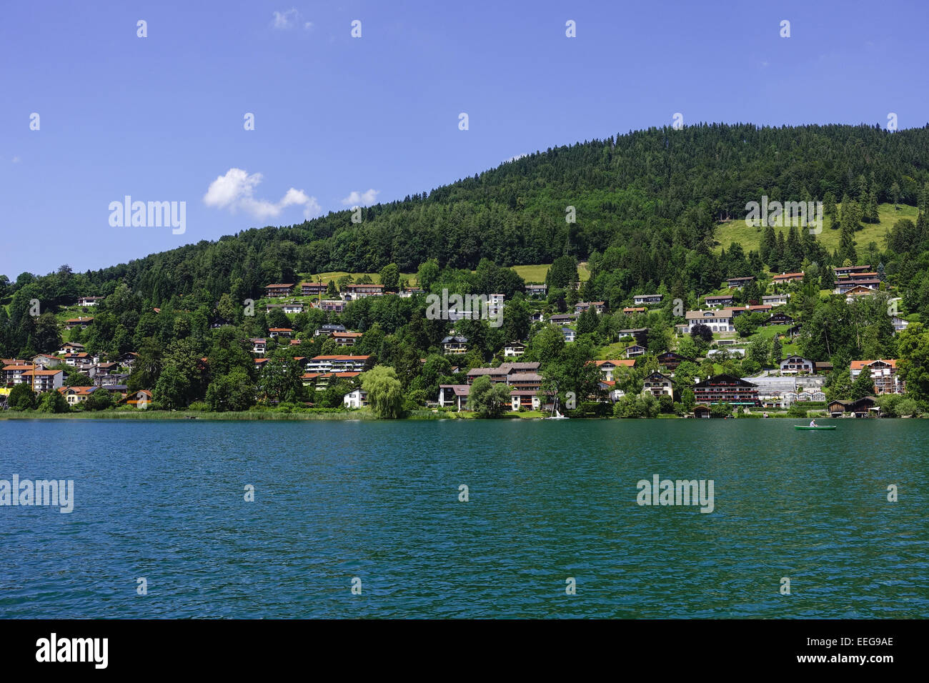 Tegernsee, Ortschaft Tegernsee, Wallberg, Oberbayern, Bayern, Deutschland, Europa, .Tegernsee on Lake Tegernsee, Upper Bavaria, Stock Photo