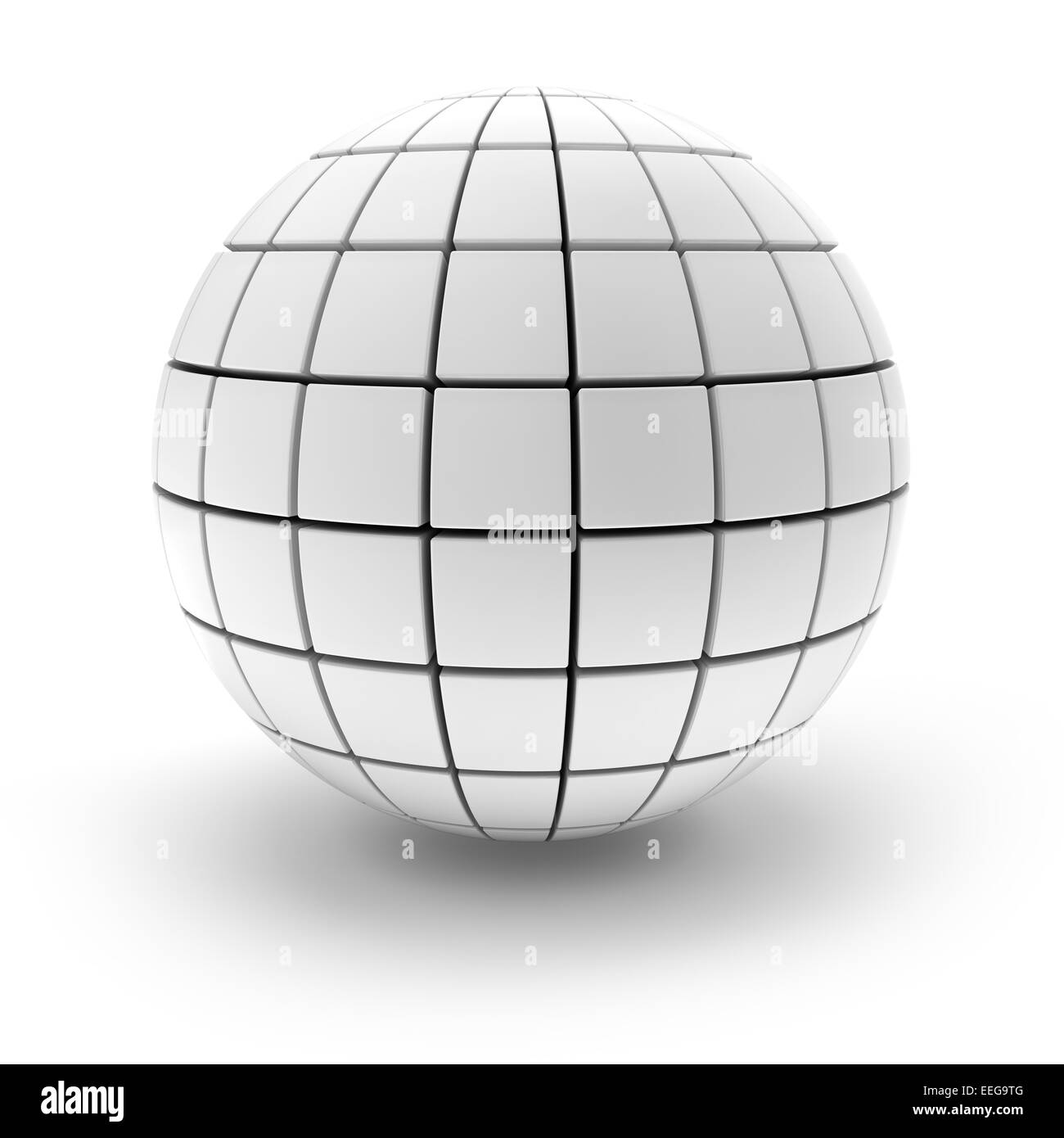 Blank sphere formed by blocks, 3d render Stock Photo