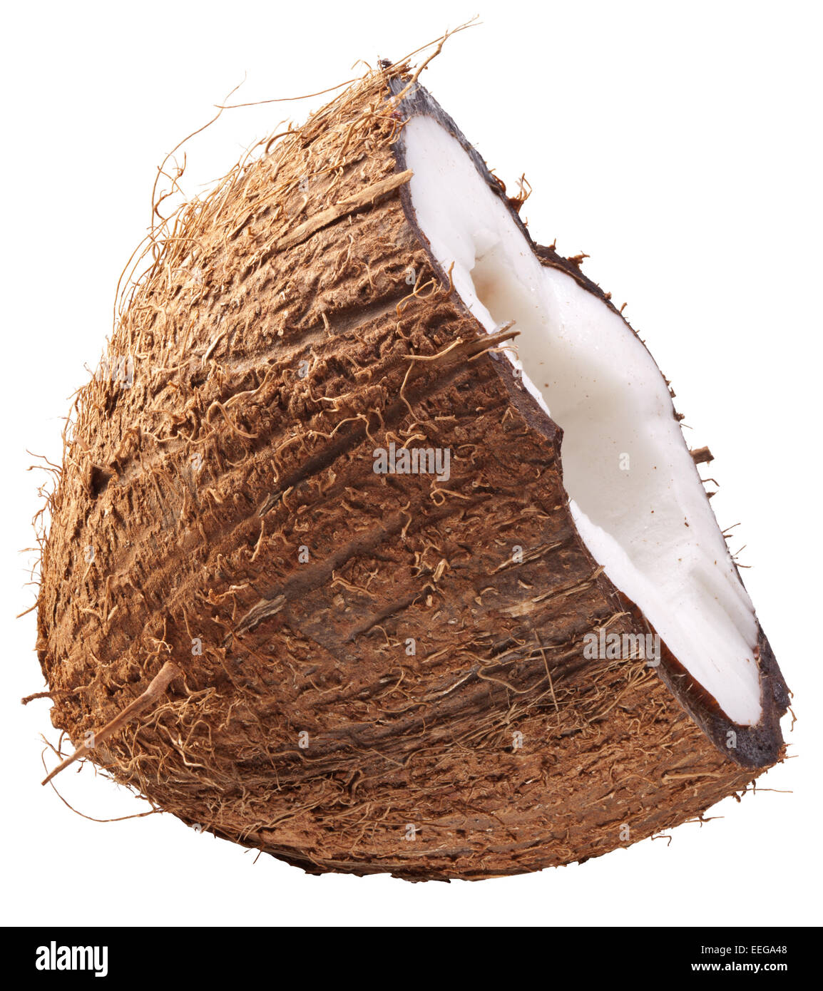 Half of coconut isolated on a white. File contains clipping paths. Stock Photo