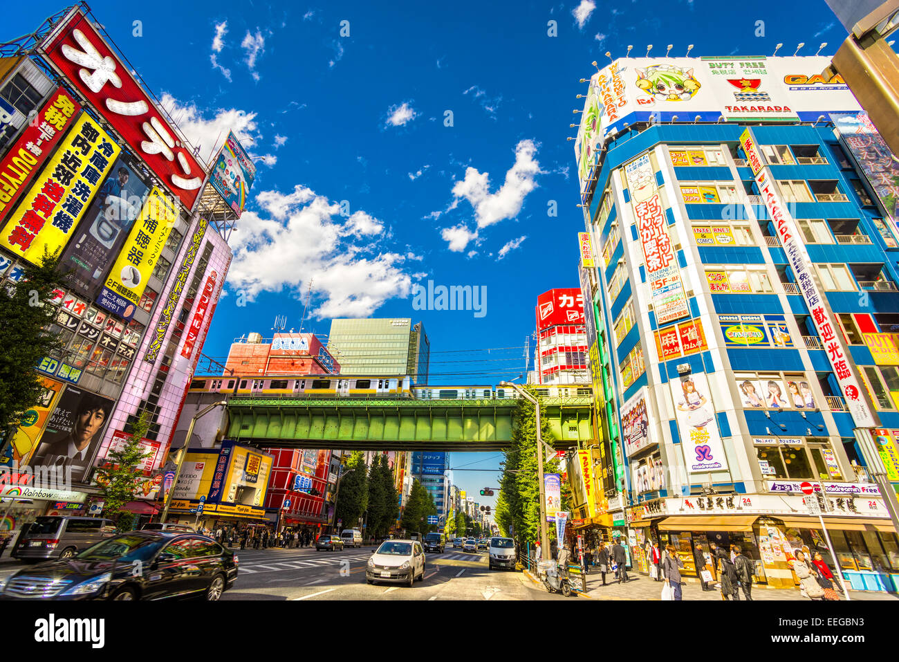 TOKYO - NOVEMBER 13: Akihabara district November13, 2014 in Tokyo, JP. The district is a major shopping area for electronic, com Stock Photo