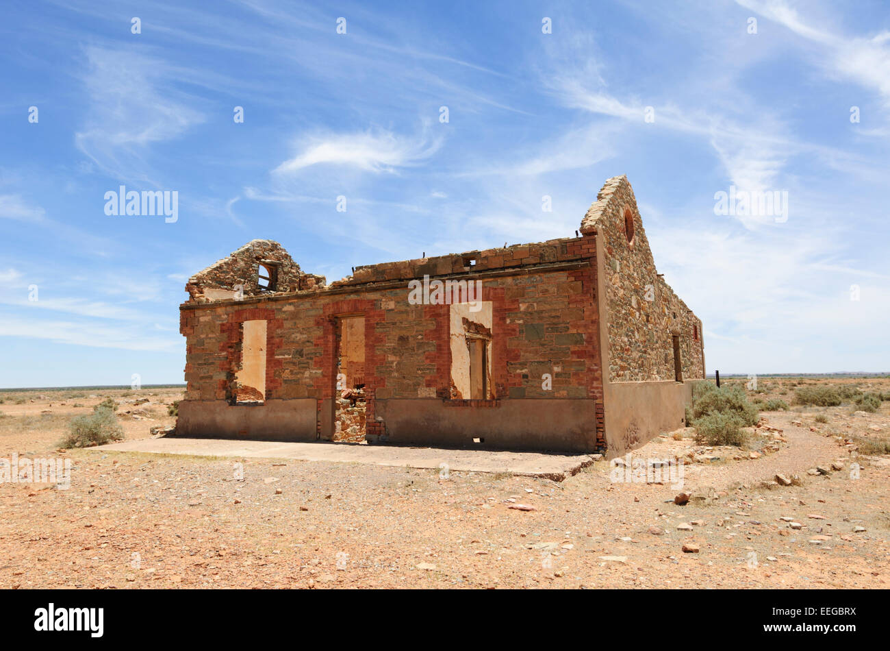 Ruined Cottage, Farina, near Marree, South Australia, SA, Australia Stock Photo