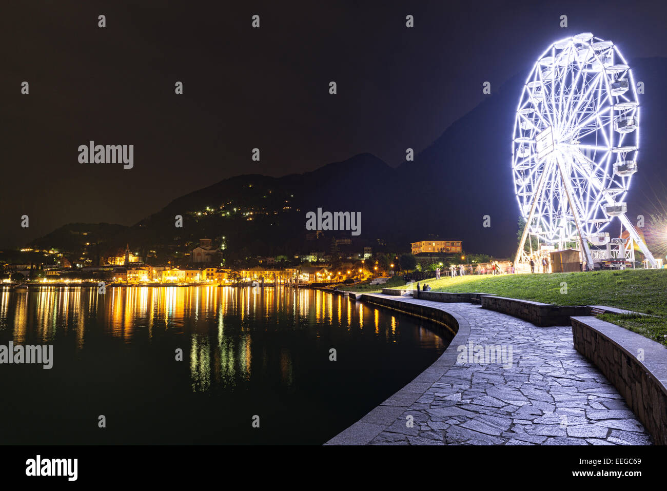 The Ferris wheel in Laveno-Mombello, Maggiore Lake - Varese Stock Photo