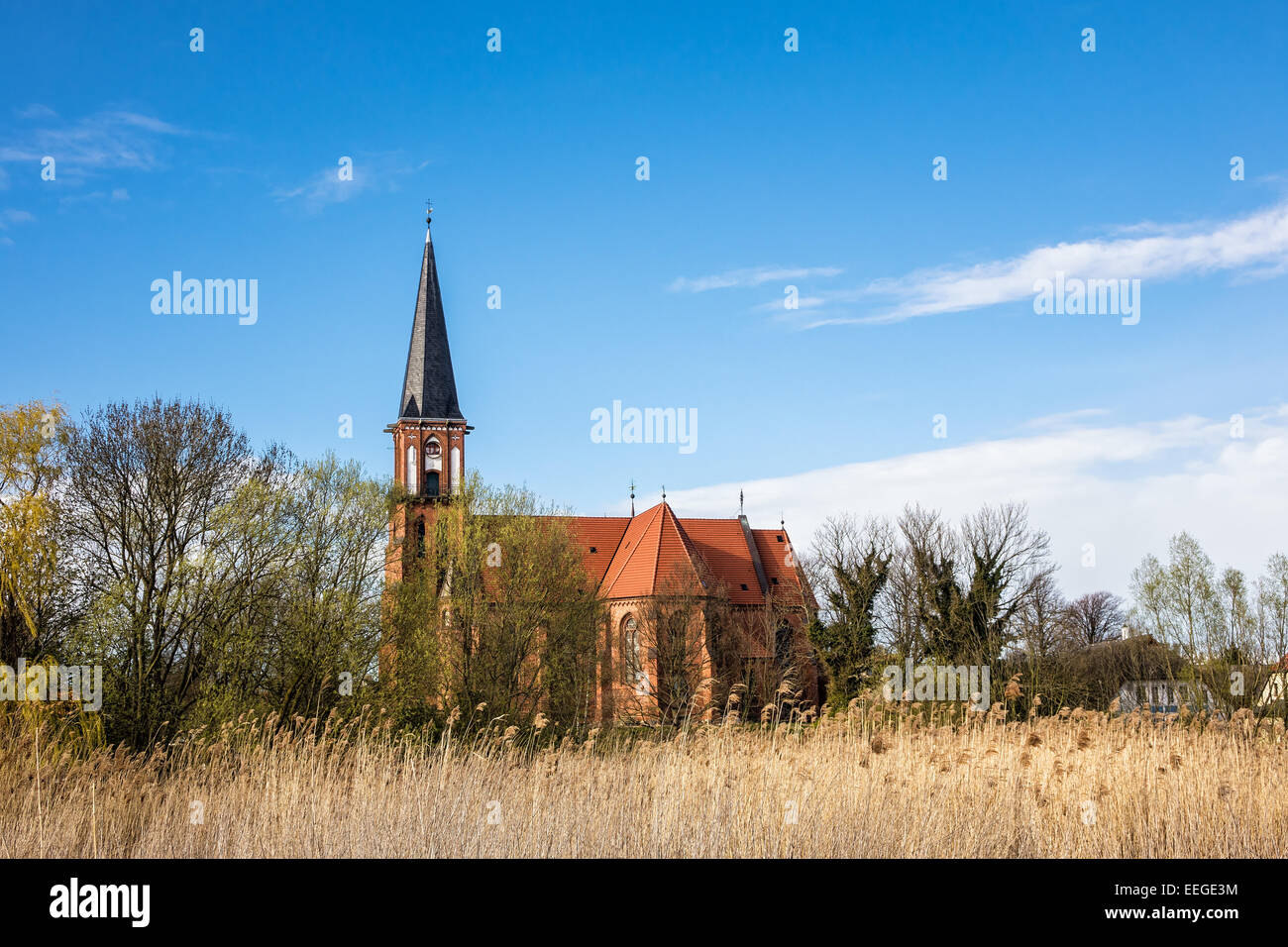 Church in Wustrow (Germany). Stock Photo