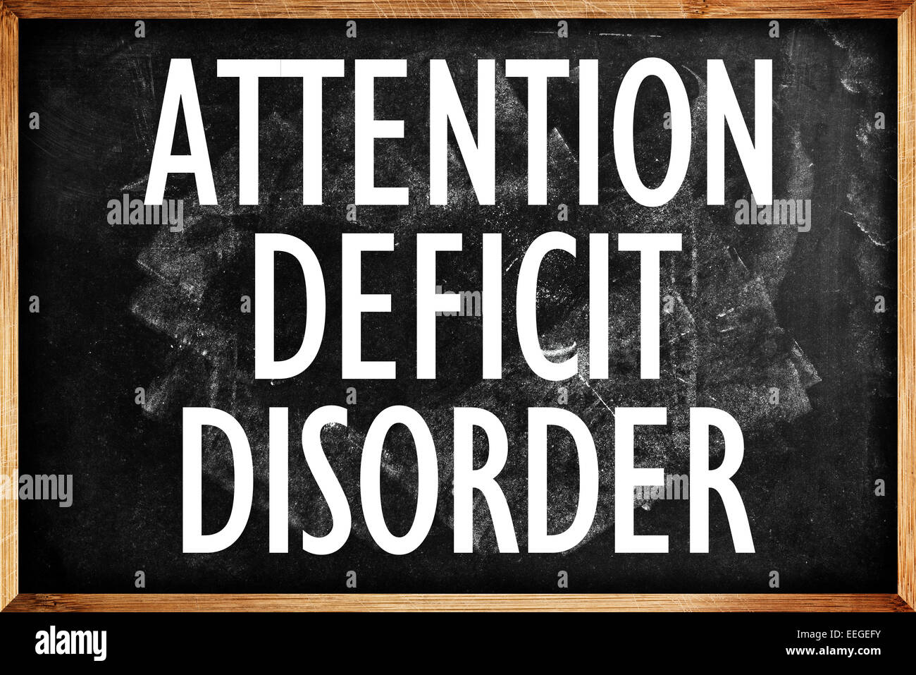 Attention Deficit Disorder Title on School Blackboard Stock Photo