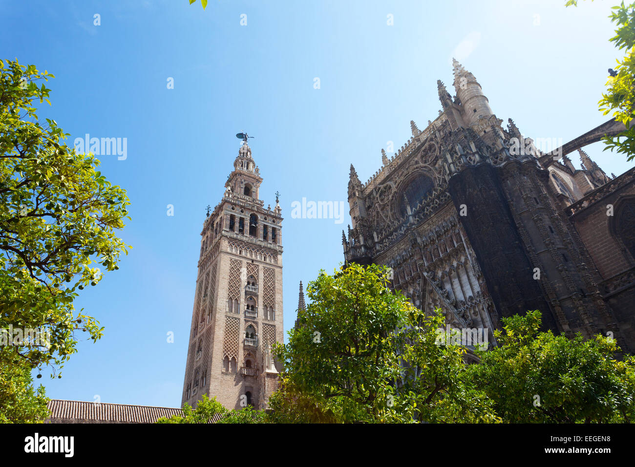 Cathedral and GIralda Tower, Seville, Spain Stock Photo