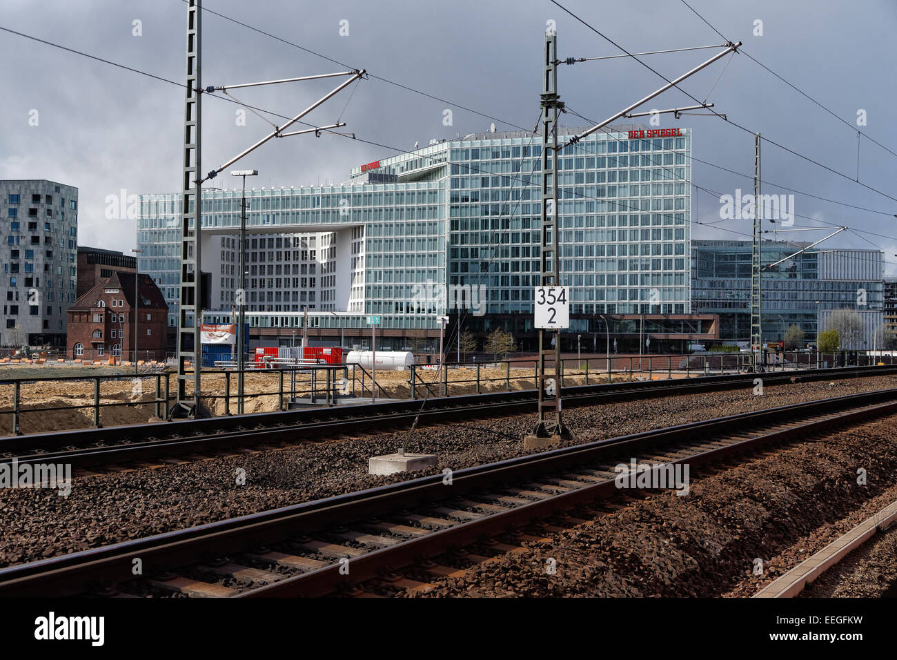 Hamburg, Germany, the mirror-house in the HafenCity Stock Photo
