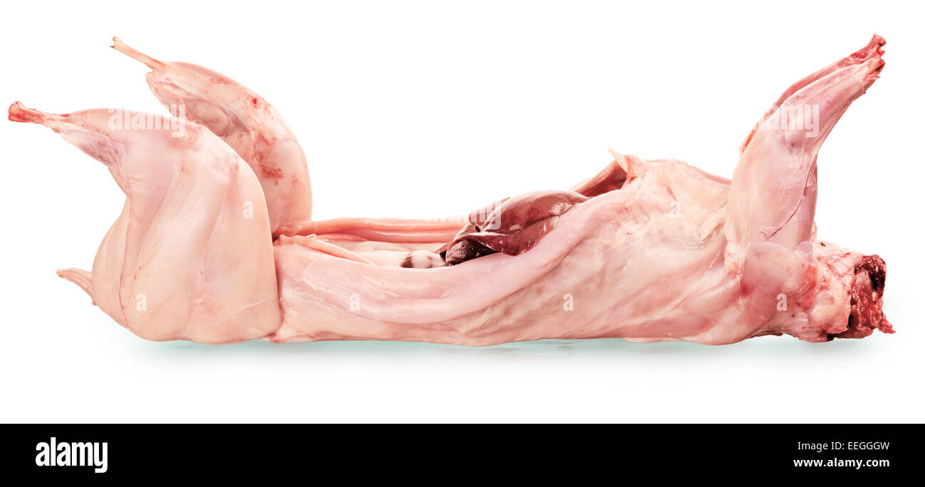 Raw rabbit. isolation with clipping paths. Shadow created just for beauty Stock Photo