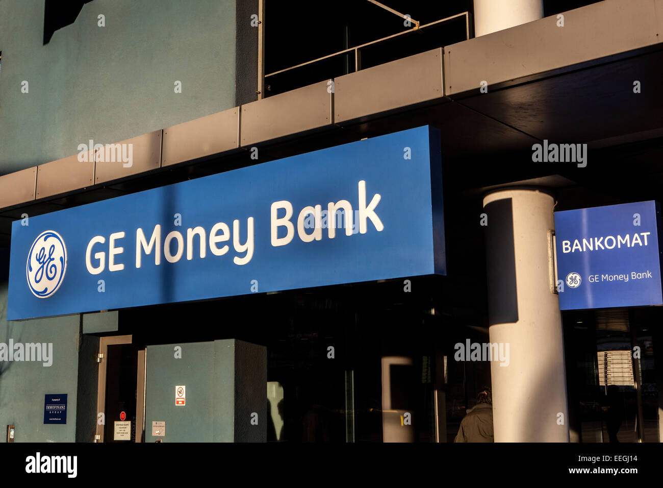 The headquarter of GE Money Bank, sign Prague Czech Republic Stock Photo
