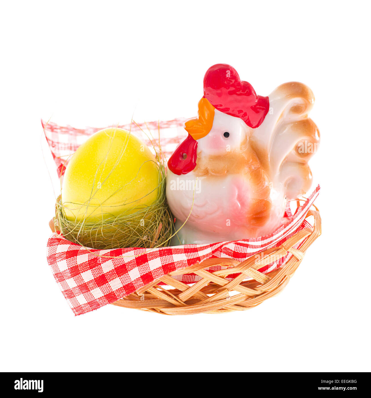Beautiful Easter Basket Isolated on White Background Stock Photo Alamy