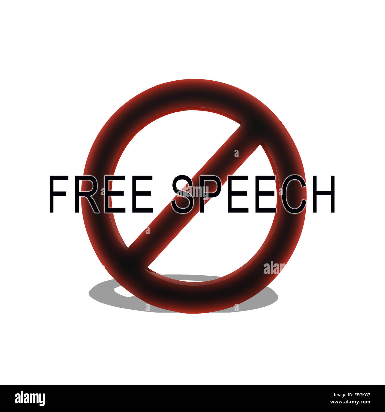 3d image banned free speech Stock Photo