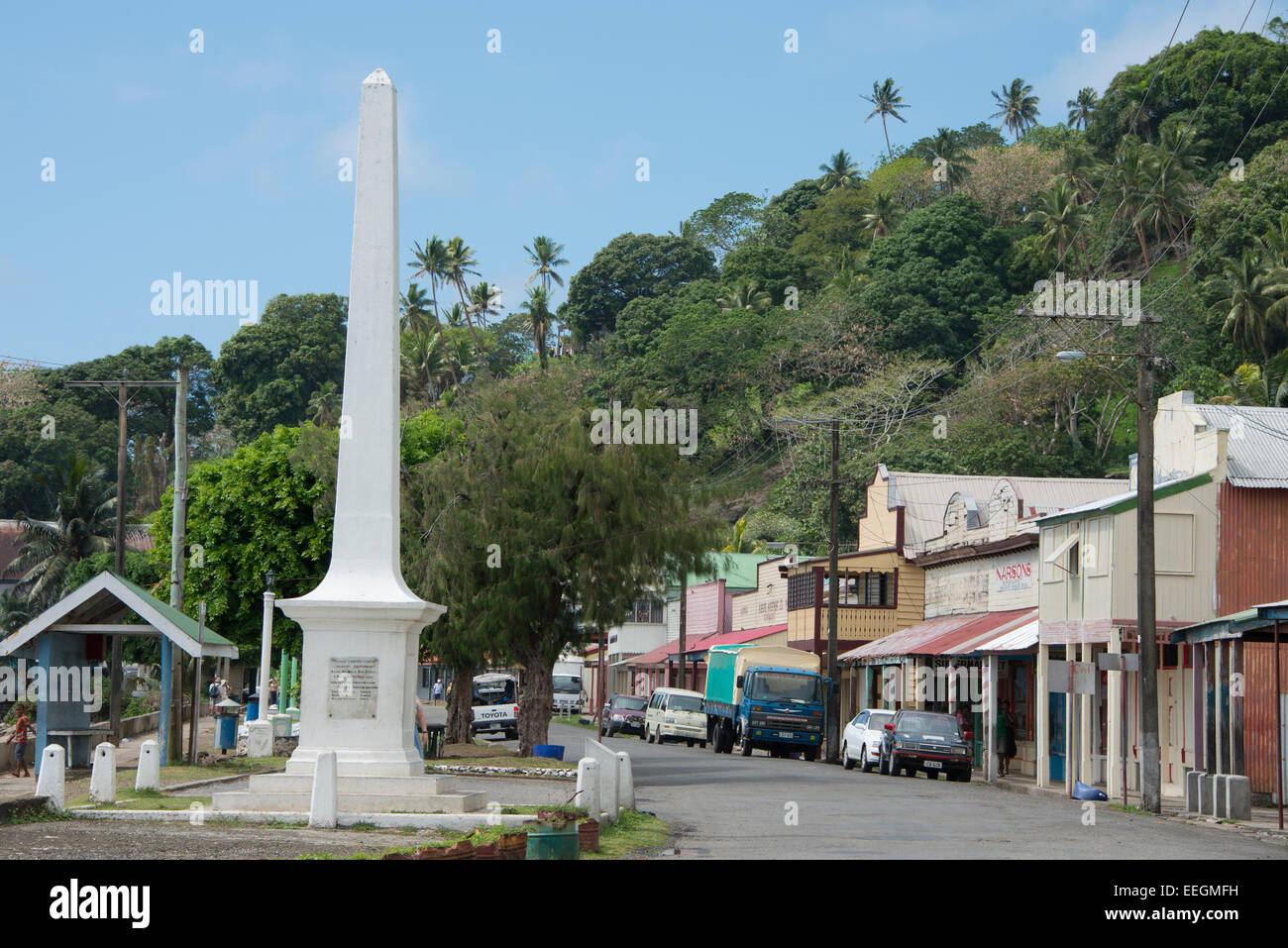 Fiji, Island of Ovalua, port town of Levuka. Considered to be the most intact Colonial town remaining in Fiji. Stock Photo