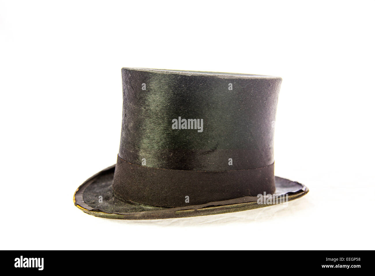 top hat old antique worn torn threadbare posh used cut out copy space