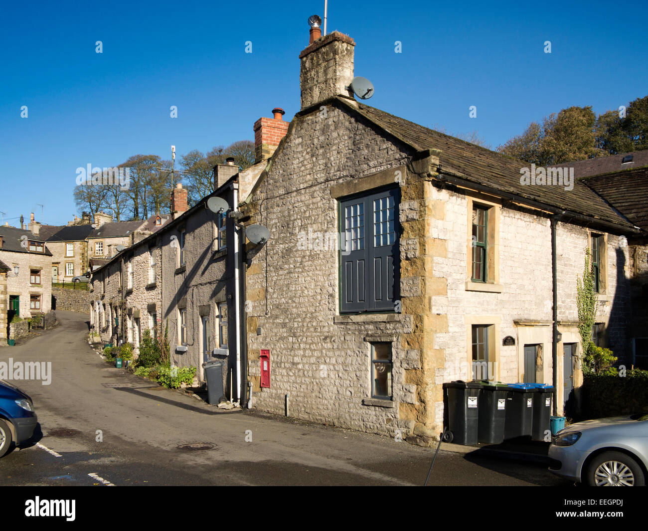UK, Derbyshire, Tideswell, High Street, Cattle Market, Advent Hunstone’s old workshop Stock Photo