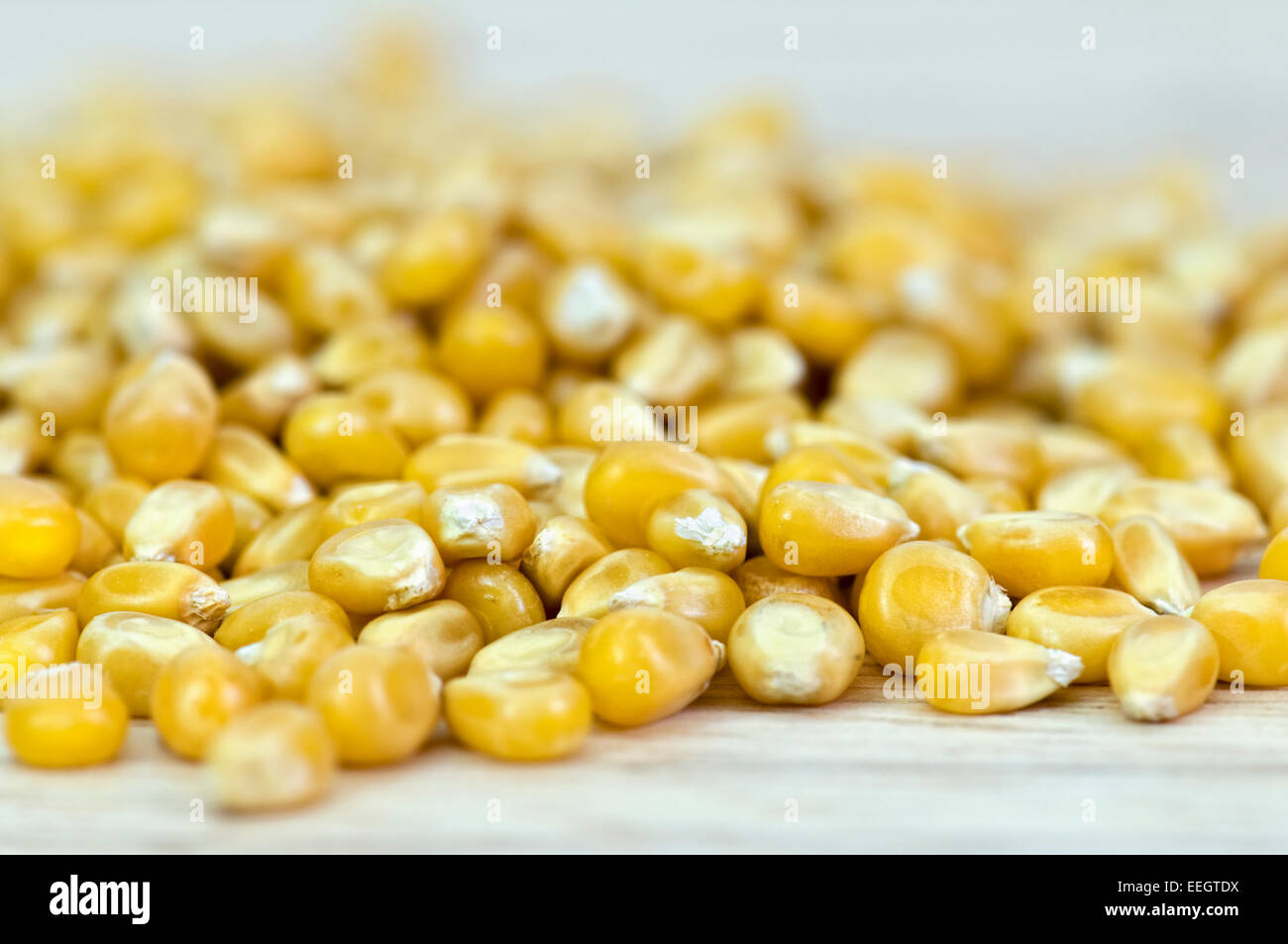 Close up of popping corn on board Stock Photo