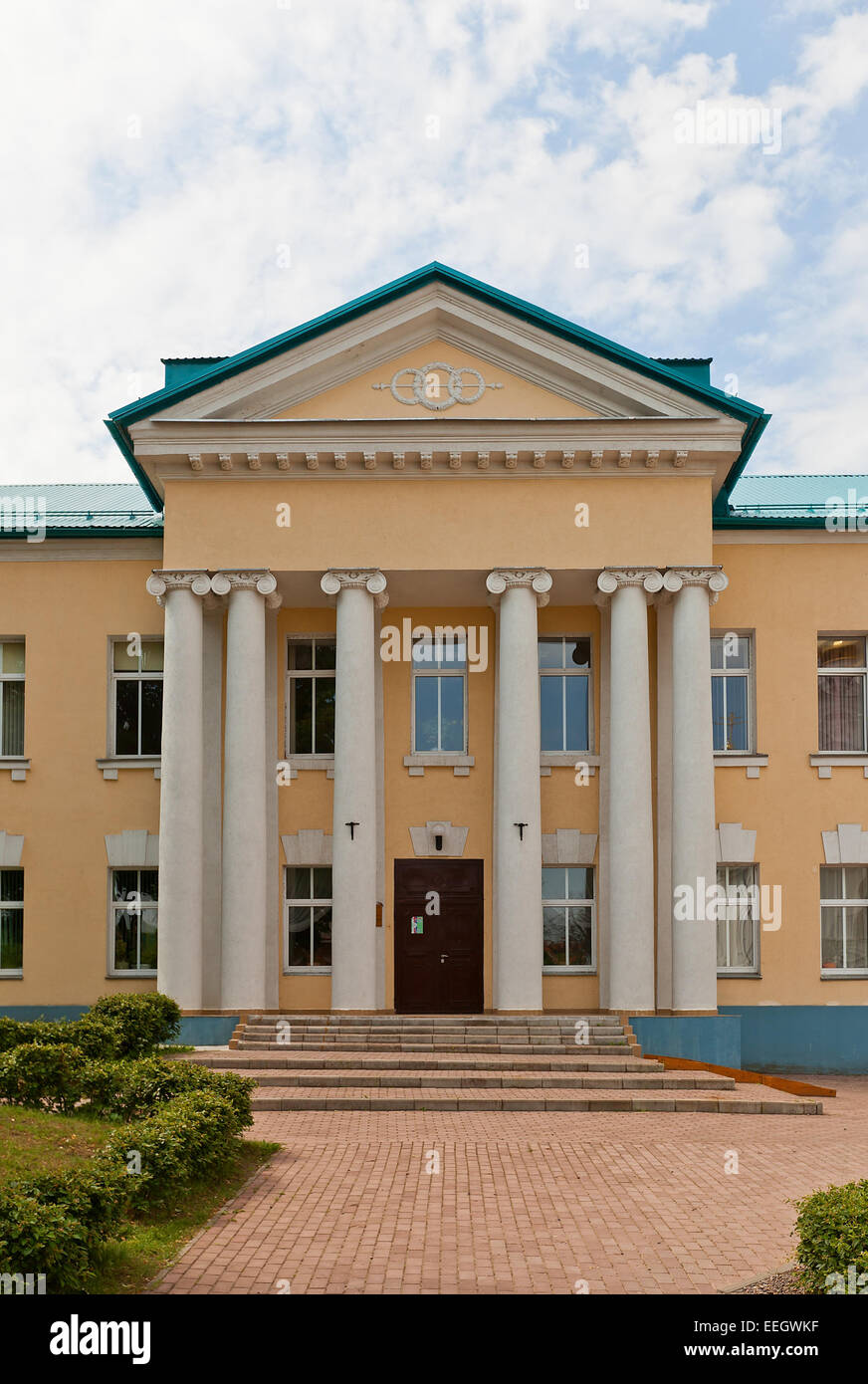 Municipal gymnasium (circa 1915) in Dmitrov kremlin.  Dmitrov, Russia. Architect S. Rodionov Stock Photo
