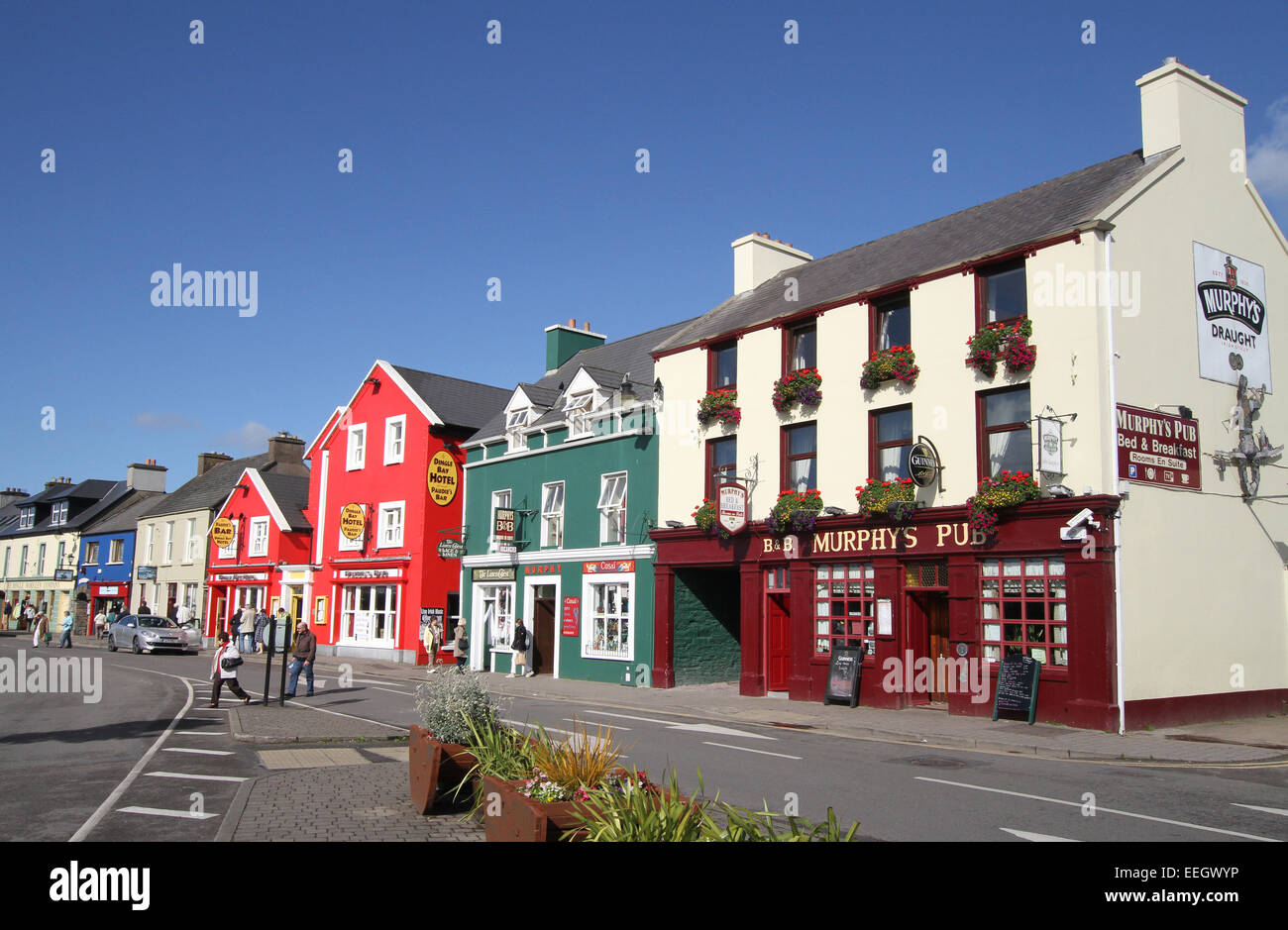 Shops and buildings in Strand Street Dingle County Kerry Ireland Stock