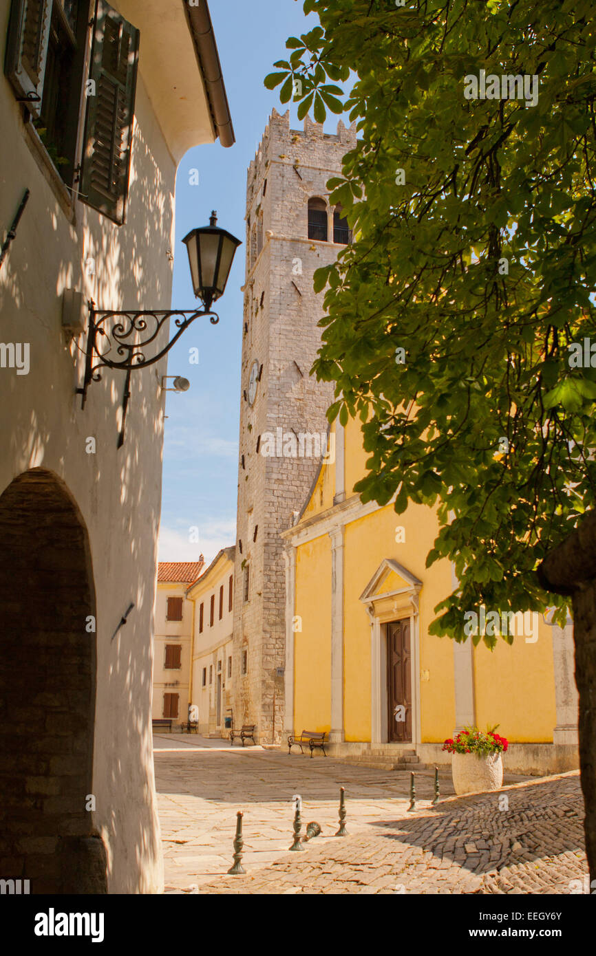 the square in city Motovun - Istria - Croatia Stock Photo