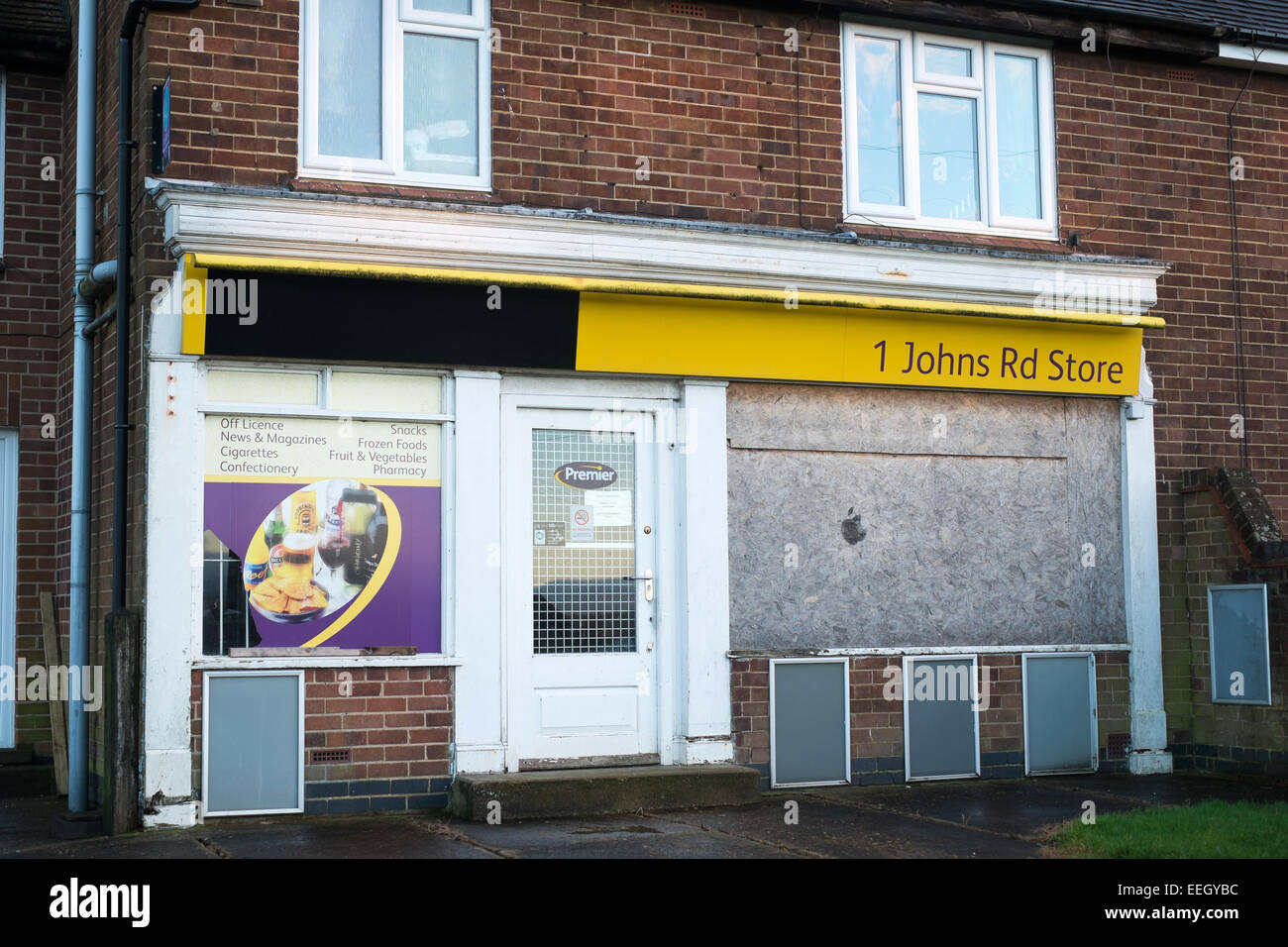 An empty convenience store in Bugbrooke, Northamptonshire Stock Photo