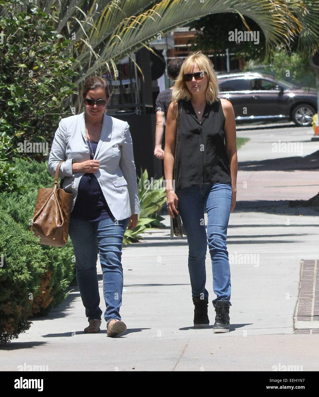 Malin Akerman, dressed causally in jeans, goes out to lunch with a