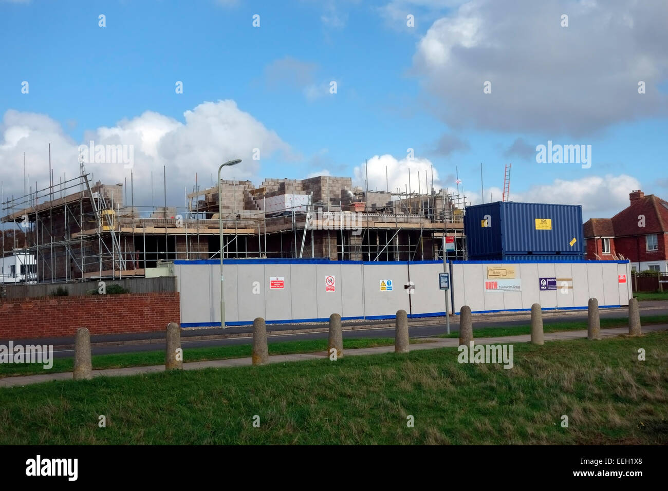 New apartments being built on the seafront at Hayling Island, Hampshire