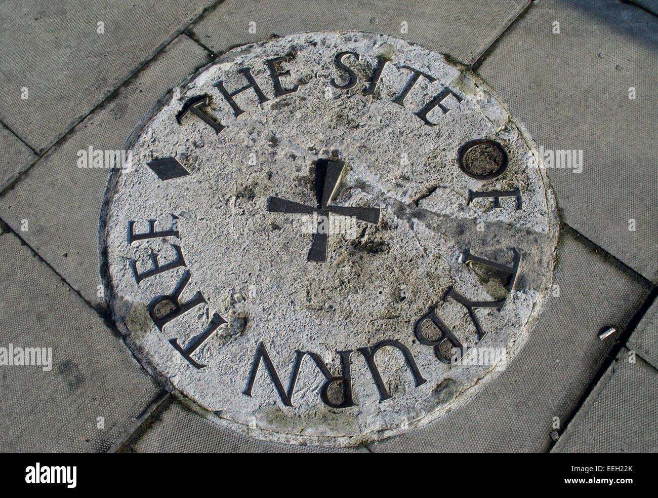 Site of the Tyburn Hanging Tree at Marble Arch, London, U.K. Stock Photo