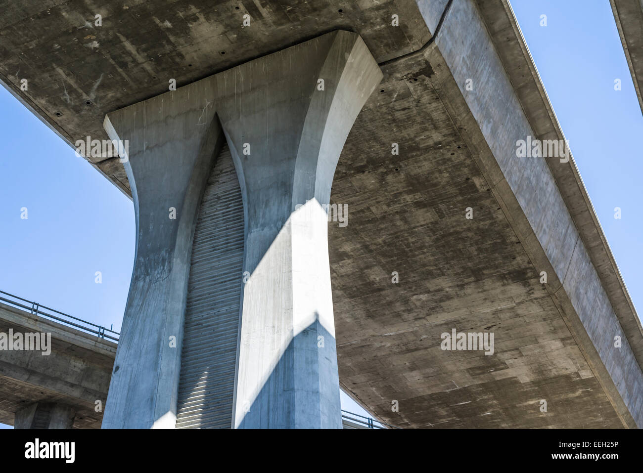 San Diego freeways and concrete structures. Abstract image. San Diego, California,  United States. Stock Photo