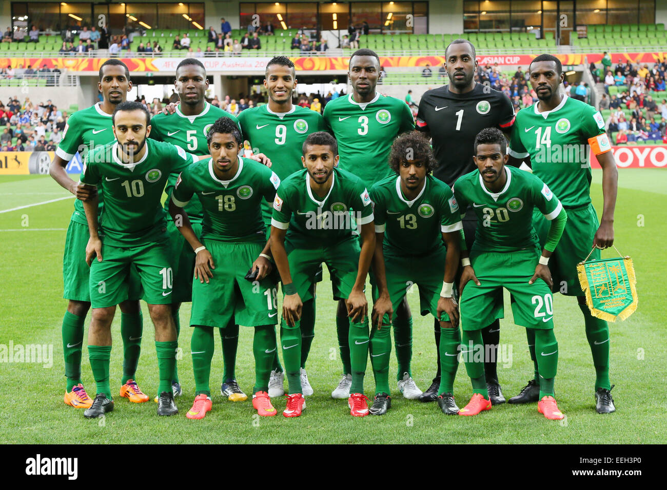 Melbourne, Australia. 18th Jan, 2015. Saudi Arabia team group lineup