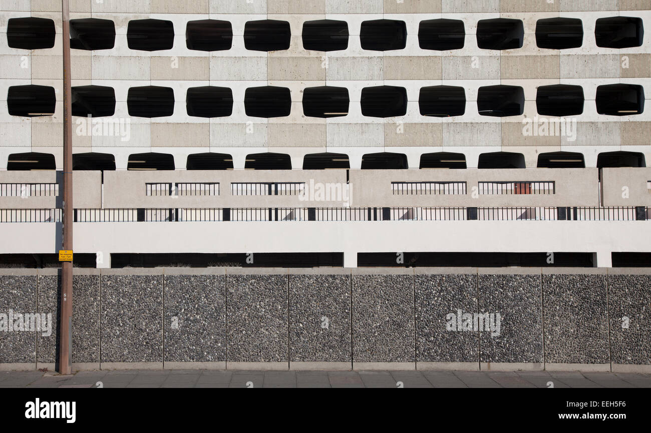 Architectural detail of multi-storey car park (ramp) at Worthing, West Sussex, England. Stock Photo