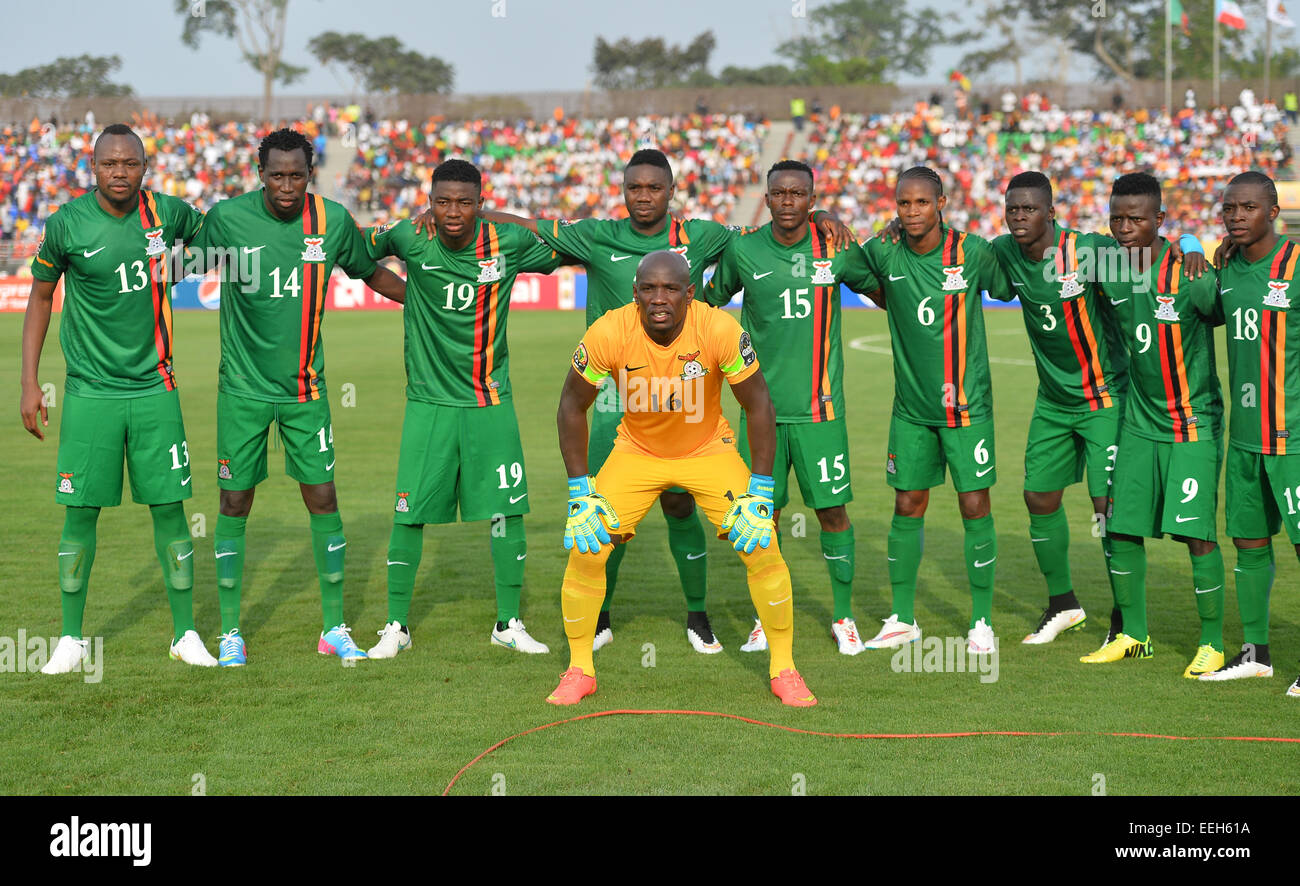 Estadio de Bata, Bata, Equatorial Guinea. 18th Jan, 2015. African Cup of Nations football tournament. DR Congo versus Zambia. The Zambia team line up © Action Plus Sports/Alamy Live News Stock Photo