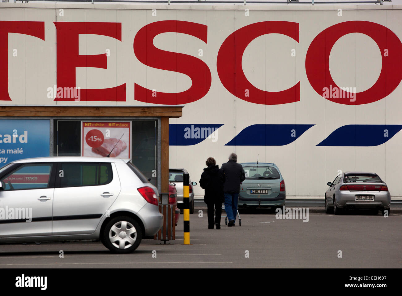 Tesco Stores Czech Republic, sign Czech Republic Stock Photo