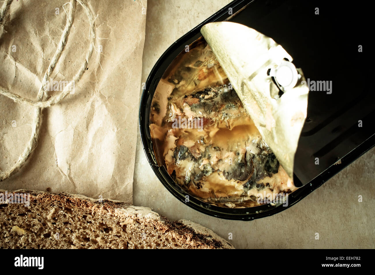 Sandwich with canned fish Stock Photo