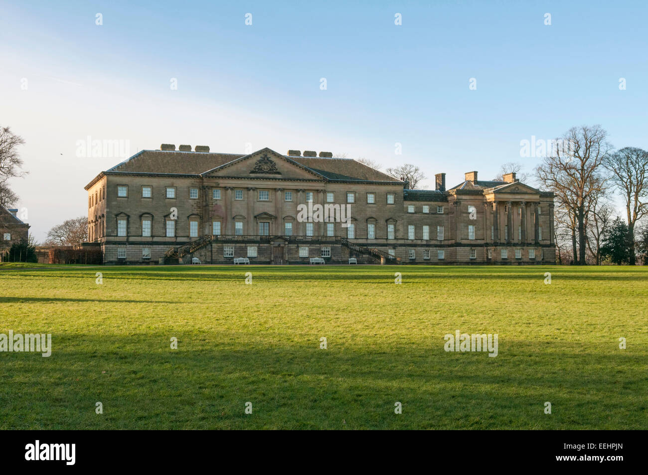 Nostell Priory; front viewed from approach path Stock Photo