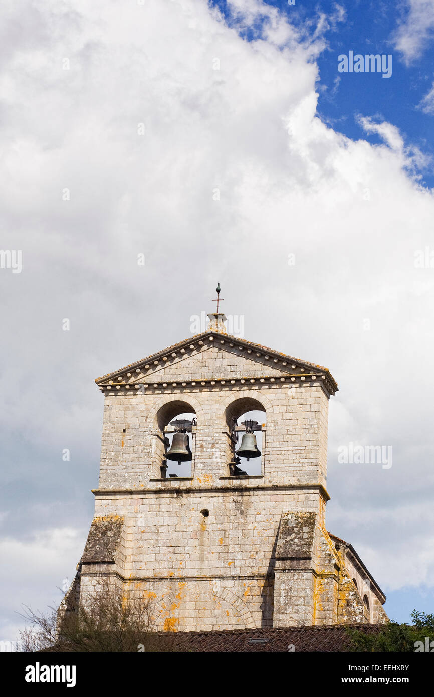 Bell tower at Solignac Abbey. Stock Photo