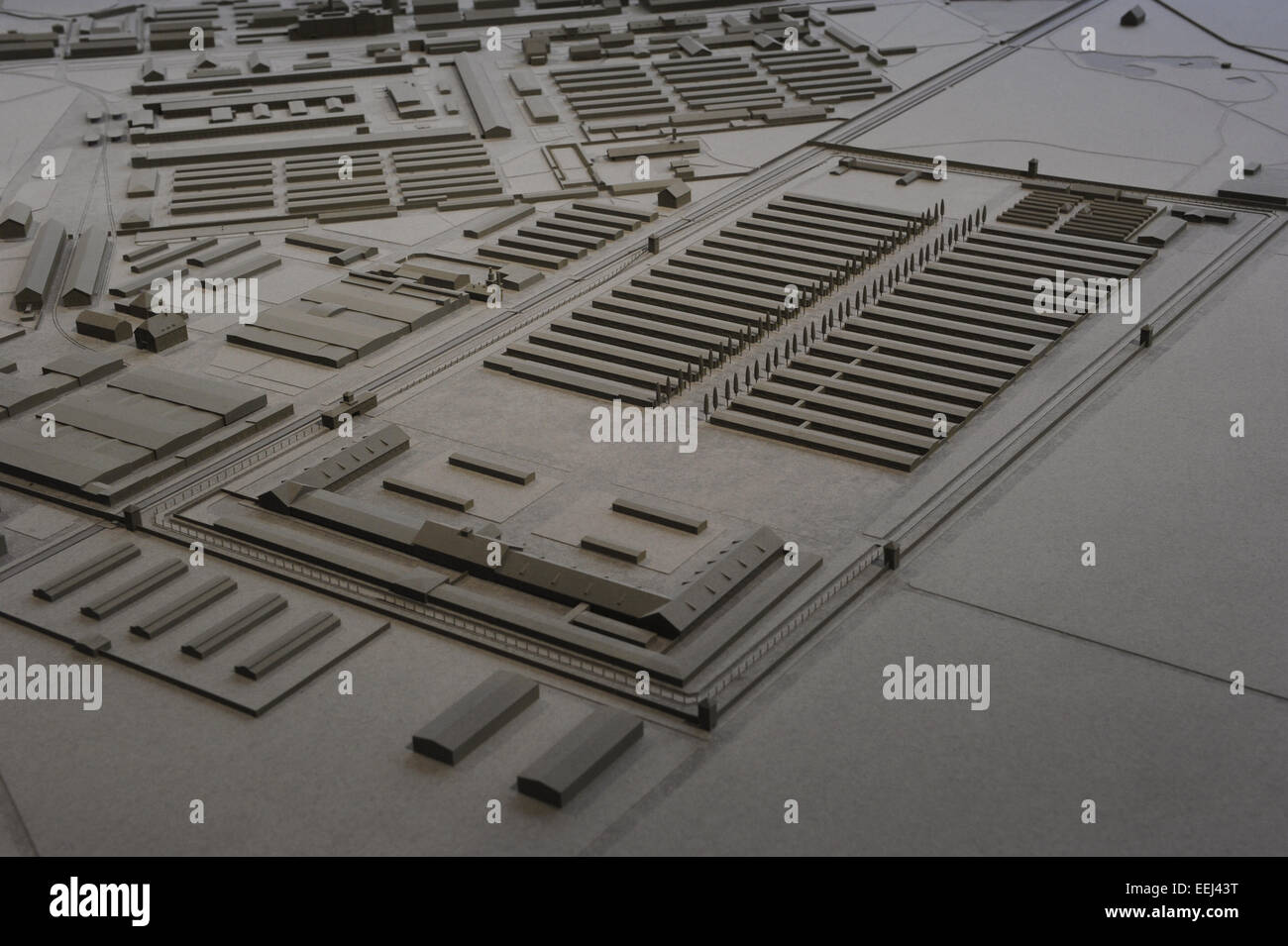 Scale model. Dachau concentration camp. Germany. 1945. Stock Photo