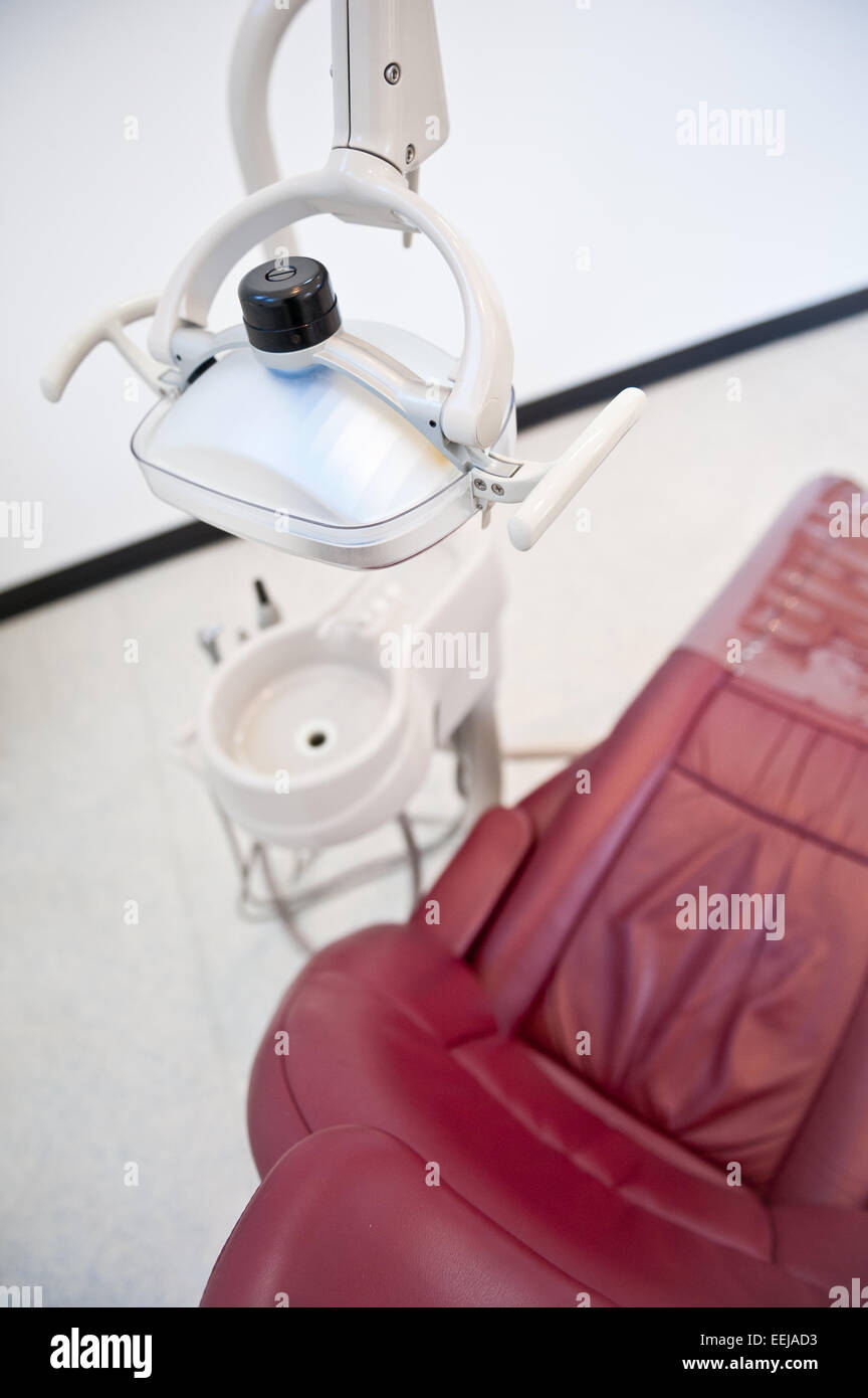 Dentists examination light over chair Stock Photo Alamy