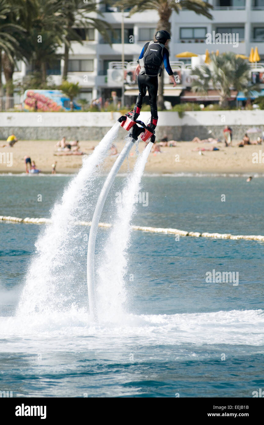 UAE, Dubai Marina. Jumeirah Beach water jet pack stunt flyers Stock Photo -  Alamy