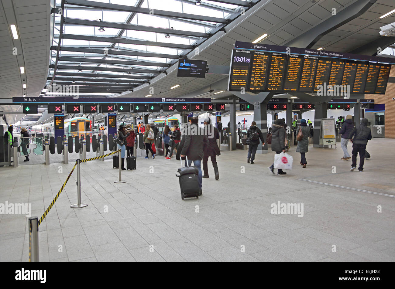 Main concourse at London Bridge station during rebuilding Stock Photo