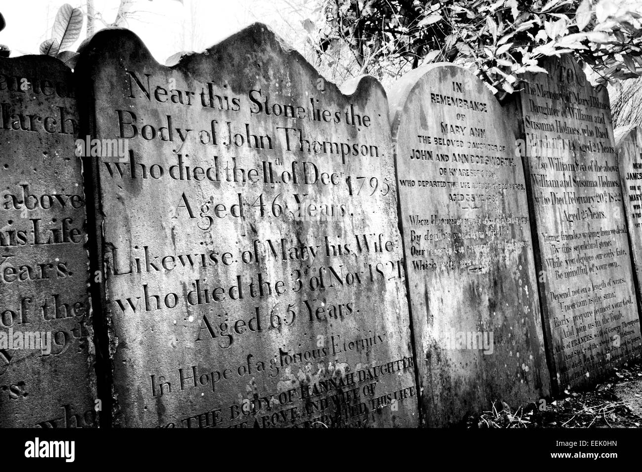 Gravestones in a Churchyard Knaresborough North Yorkshire England Stock Photo