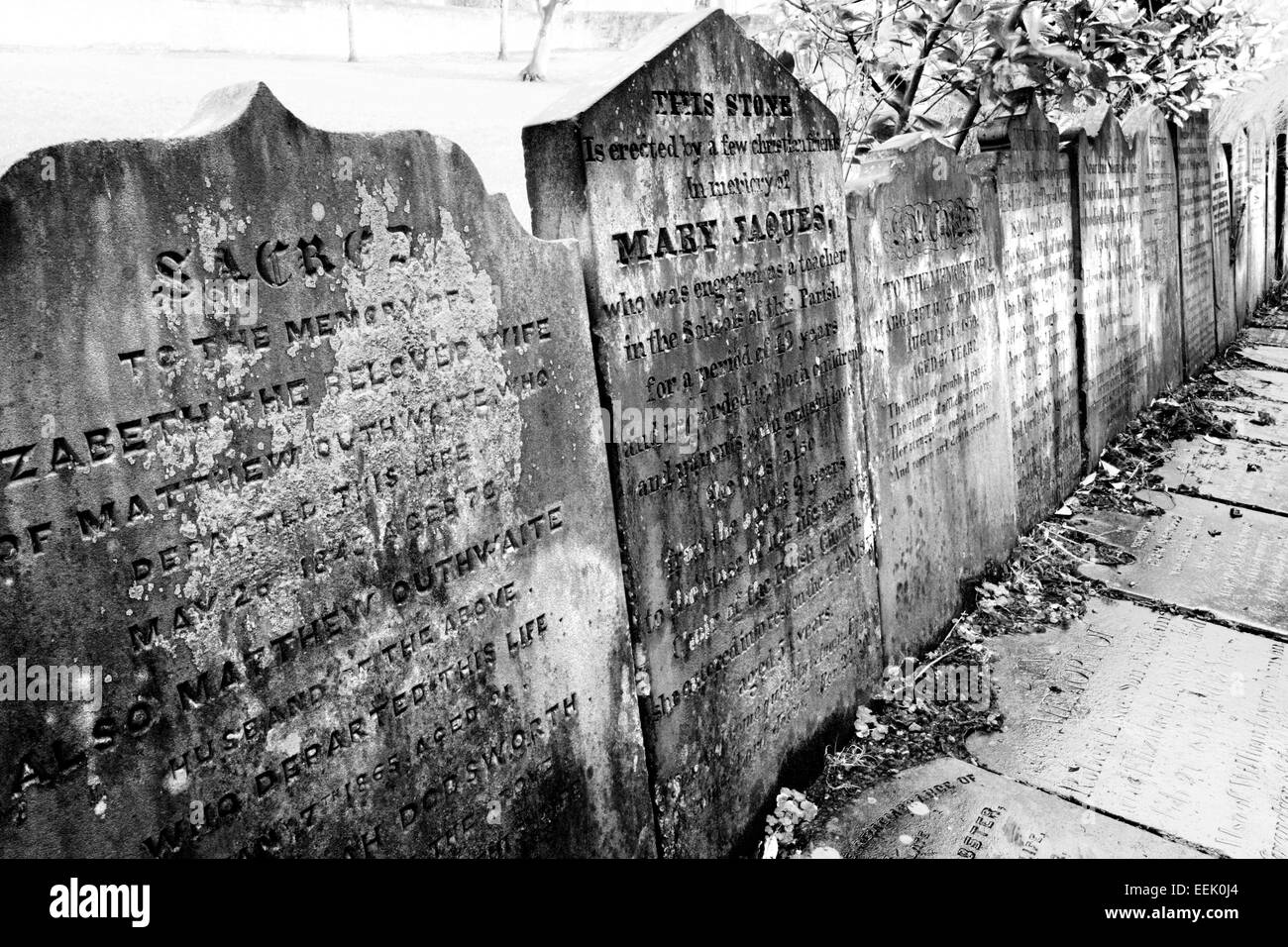 Gravestones in a Churchyard Knaresborough North Yorkshire England Stock Photo