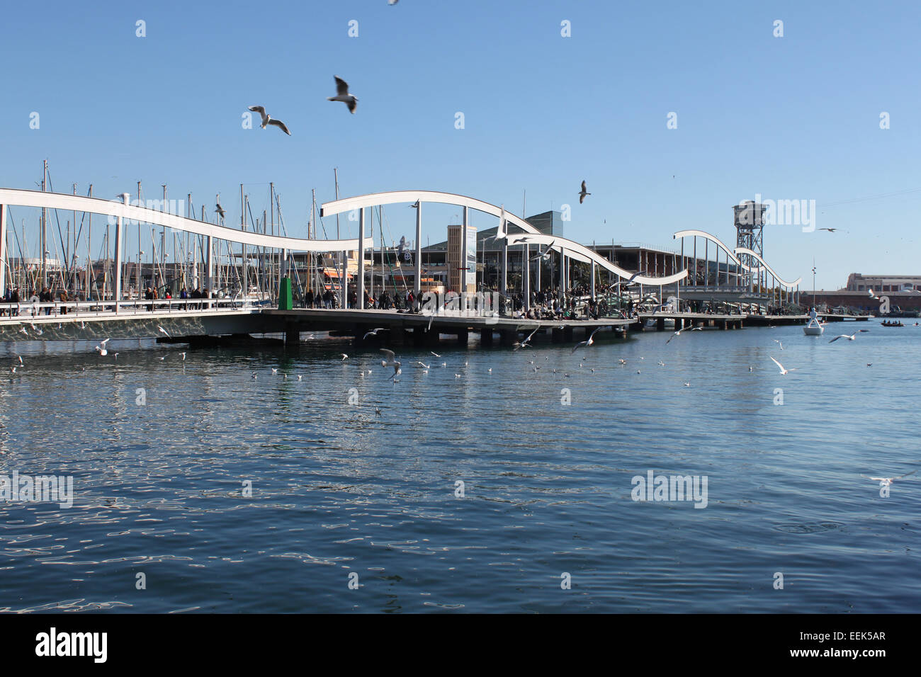 View of Maremagnum, Barcelona marina, on a sunny day in Barcelona Stock Photo