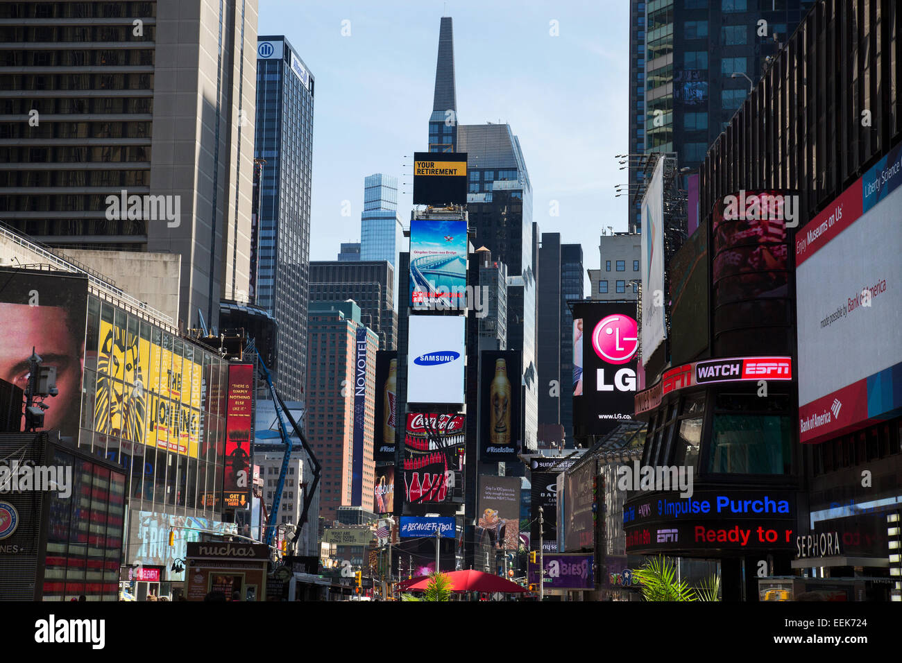Times Square a major commercial neighborhood in Midtown Manhattan, New York City Stock Photo Alamy