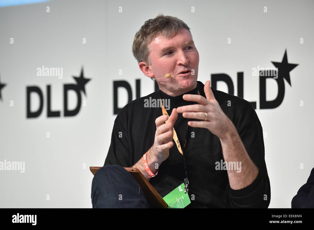 MUNICH/GERMANY - JANUARY 19: Niall Murphy (Evrything) speaks on the podium during the DLD15 (Digital-Life-Design) Conference at the HVB Forum on January 19, 2015 in Munich, Germany. DLD is a global network of innovation, digitization, science and culture, which connects business, creative and social leaders, opinion formers and influencers for crossover conversation and inspiration.(Photo: picture alliance / Kai-Uwe Wärner)/picture alliance Stock Photo