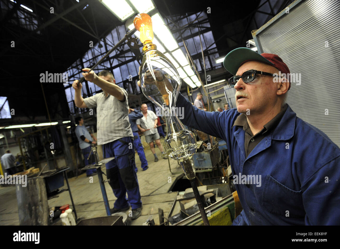 Crystalite Bohemia Kvetna Glassworks in Kvetna, near Uherske Hradiste, Czech Republic, on January 16, 2015. (CTK Photo/Dalibor Gluck) Stock Photo