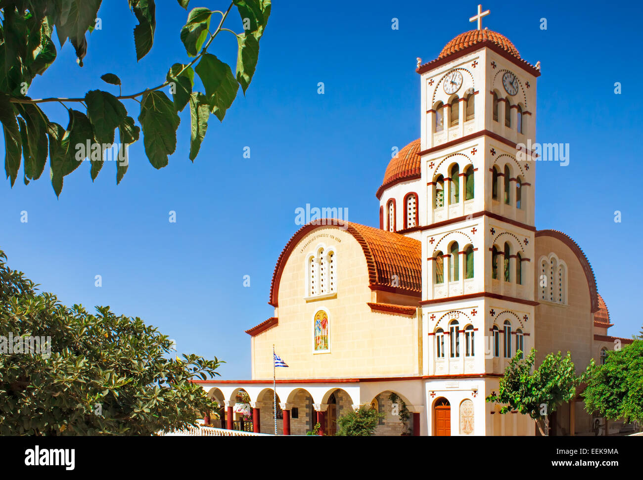 Big and beautiful Orthodox Church on the island of Crete in Rethymnon ...