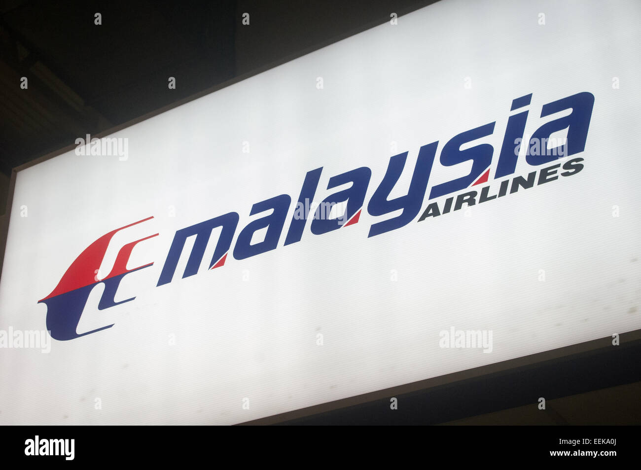 Malaysia airline signboard in airport. Stock Photo