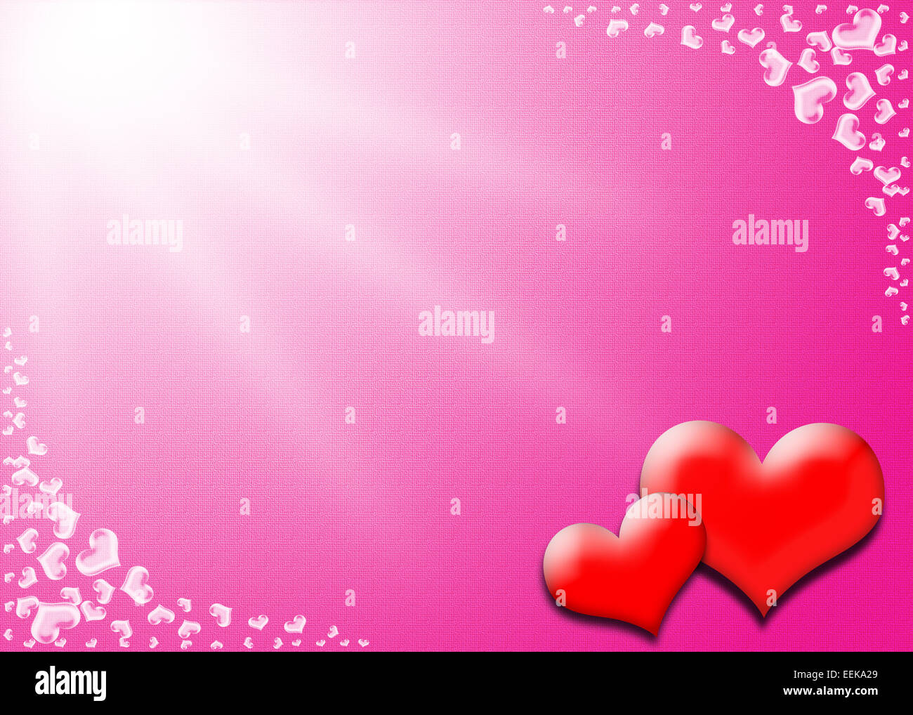 Valentine Day card, Heart frame on pink and white background, Indication of  the bright beauty of love Stock Photo - Alamy