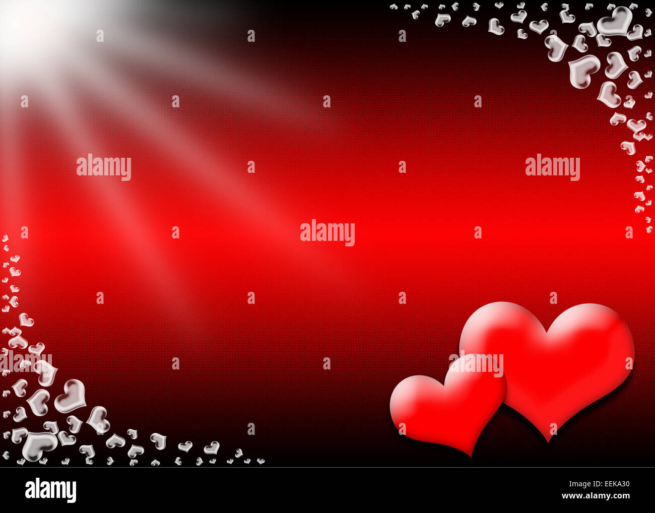 Valentine Day card, Heart frame on red and black background, Indication ...