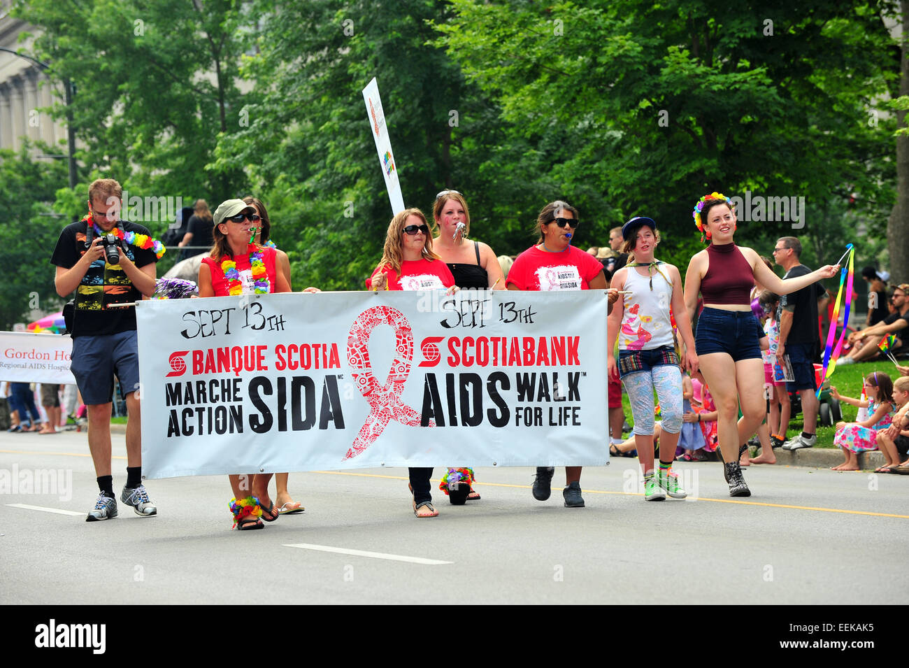 People celebrate at the pride parade held in London, Ontario in 2014 Stock Photo Alamy