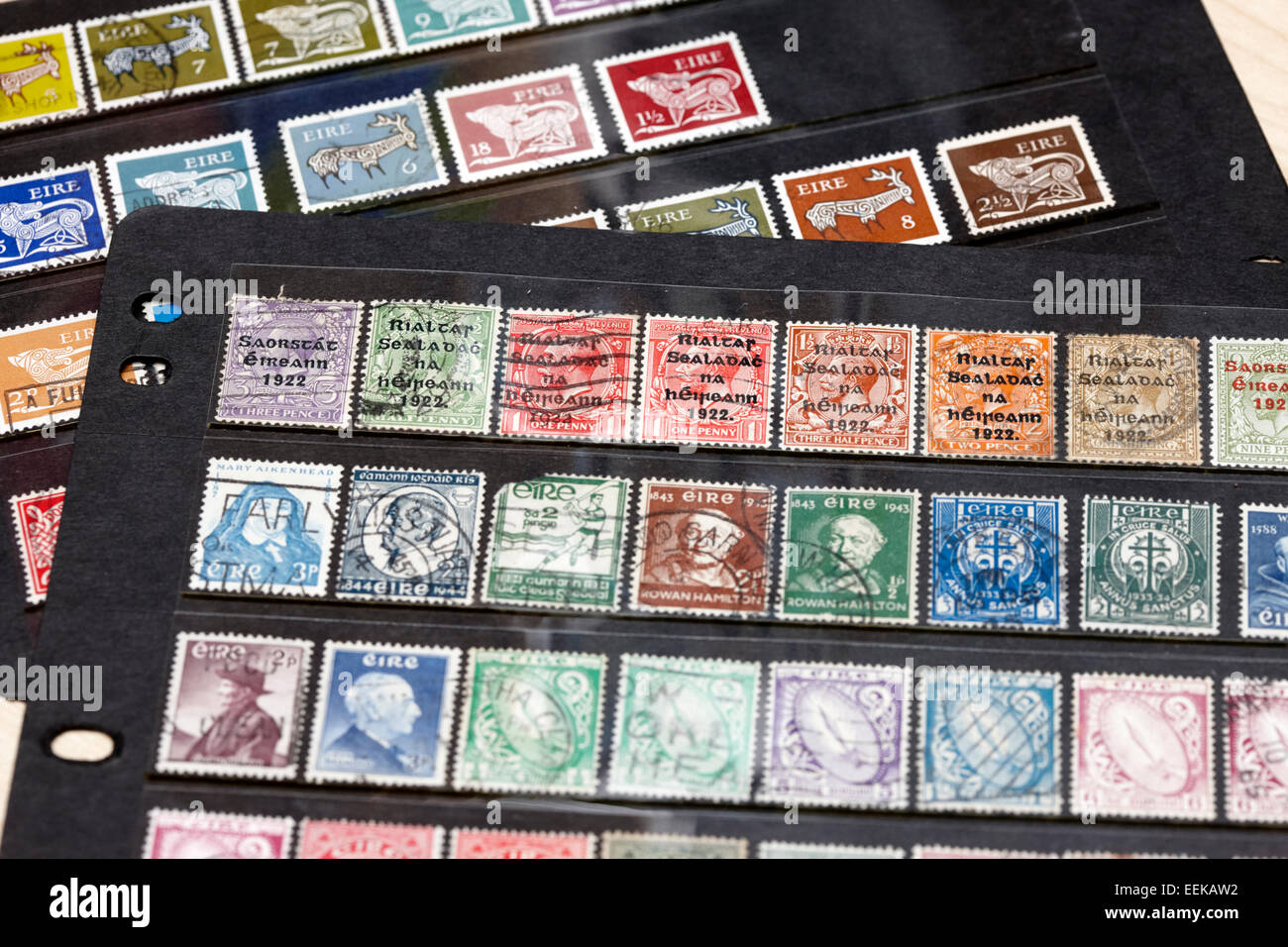 collection of historic vintage old irish stamps Stock Photo Alamy